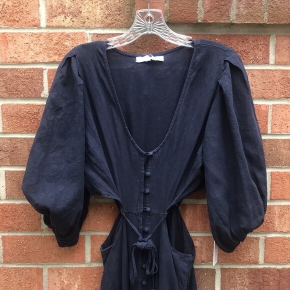 Young Fabulous & Broke High Tea Dress sz Small NWT Linen Blend - Picture 3 of 15